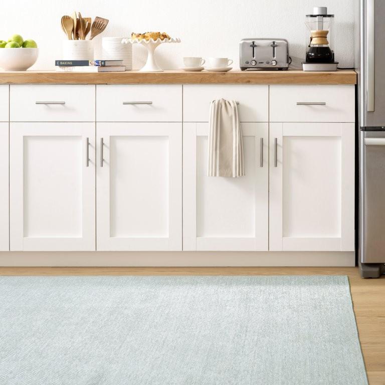 Rug - Machine Washable - Herringbone Swedish Blue