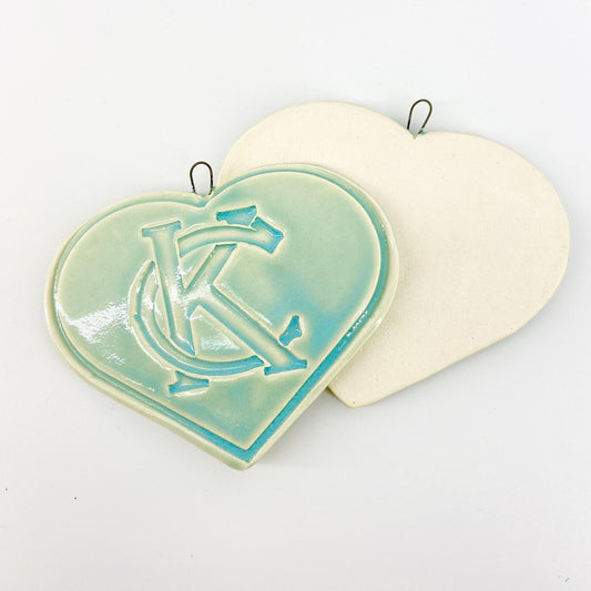 Decoration/Ornament - KC Logo Heart - Aqua