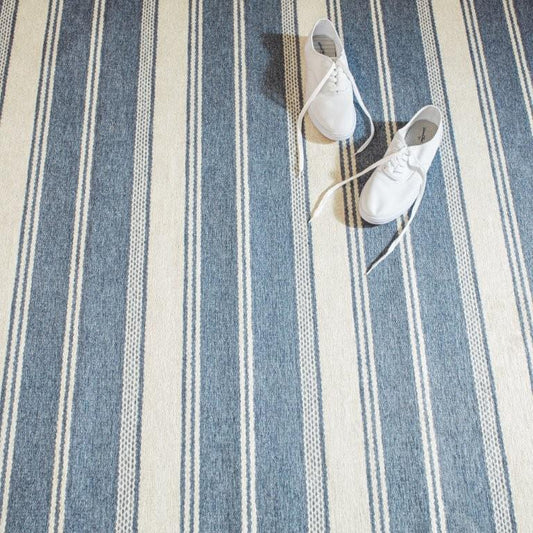 Rug - Machine Washable - Bowman Stripe Blue
