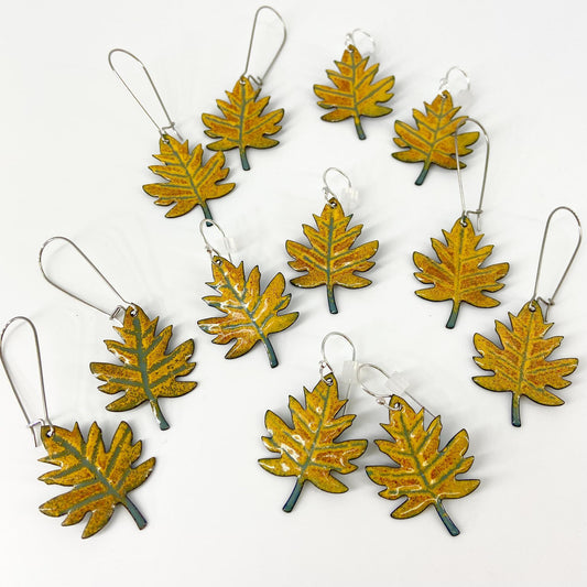 Earrings - Maple Leaves - Enamel