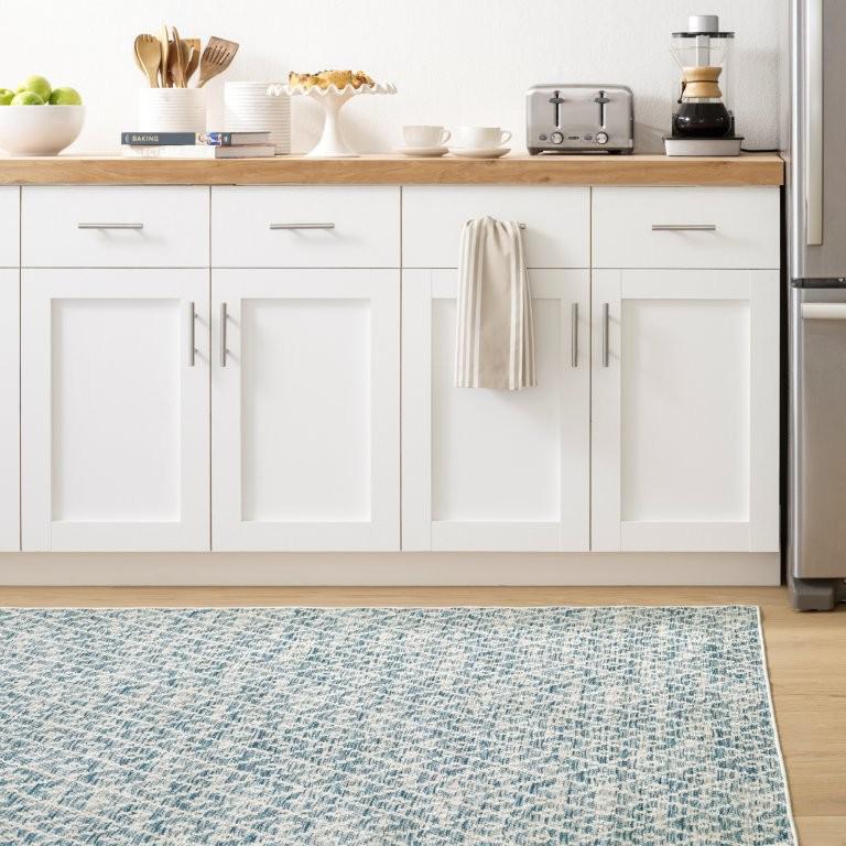 Rug - Machine Washable - Melange Diamond Blue
