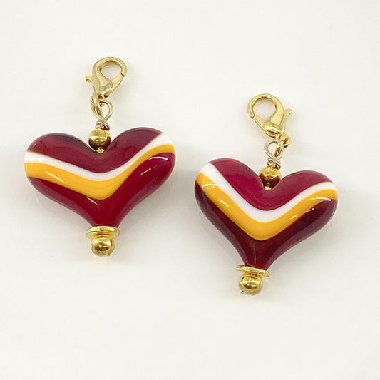 Pendant - "Chiefs" Landscape Heart - Glass & Goldfill (Video)