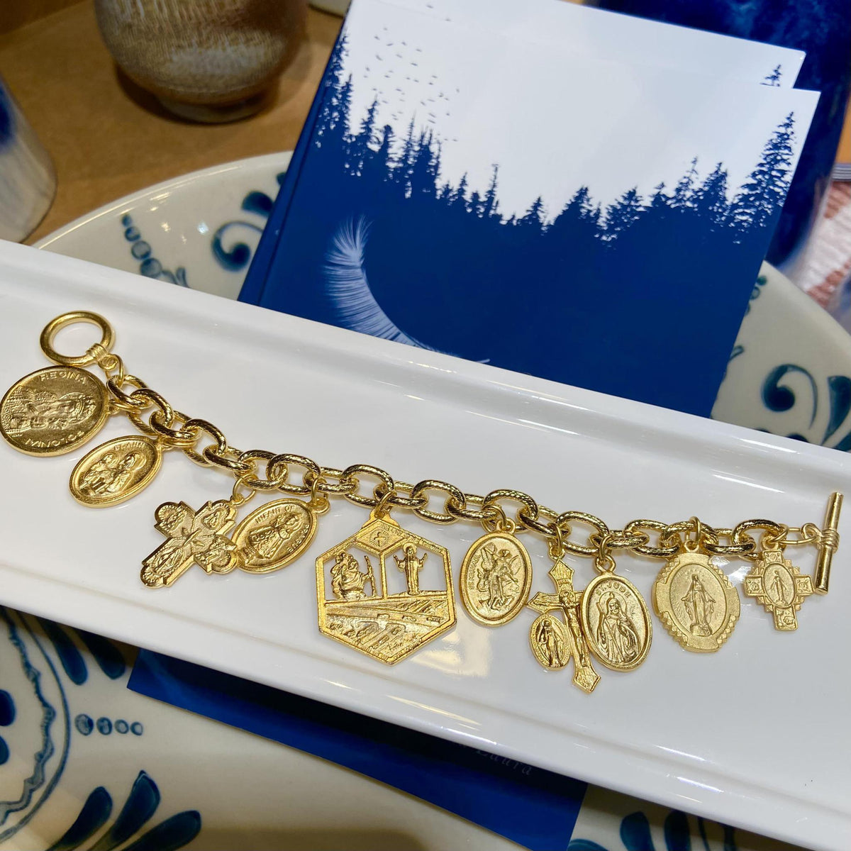 Bracelet - Gold Saints Charms - 24kt Gold Plated