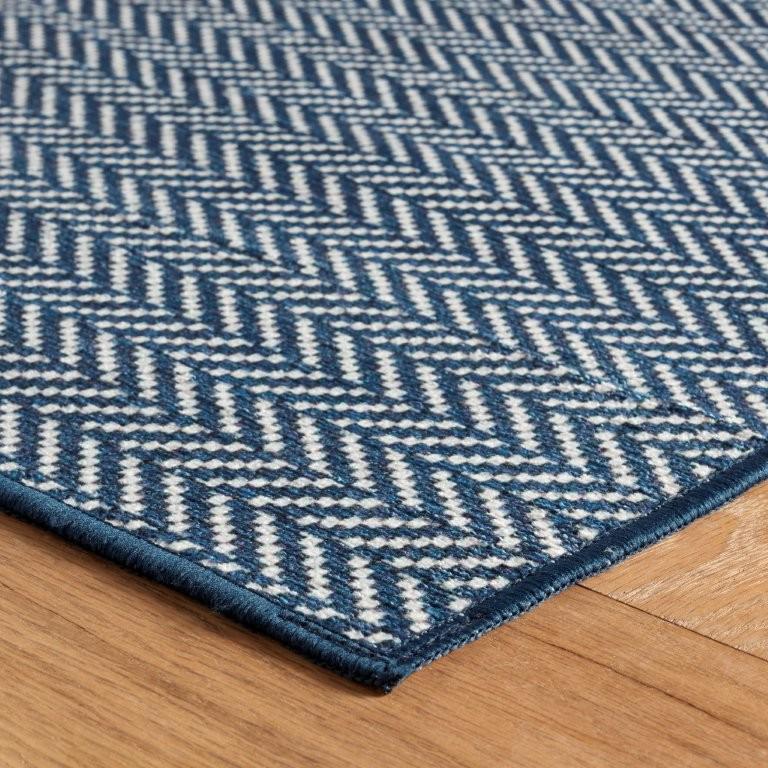 Rug - Machine Washable - Herringbone Navy