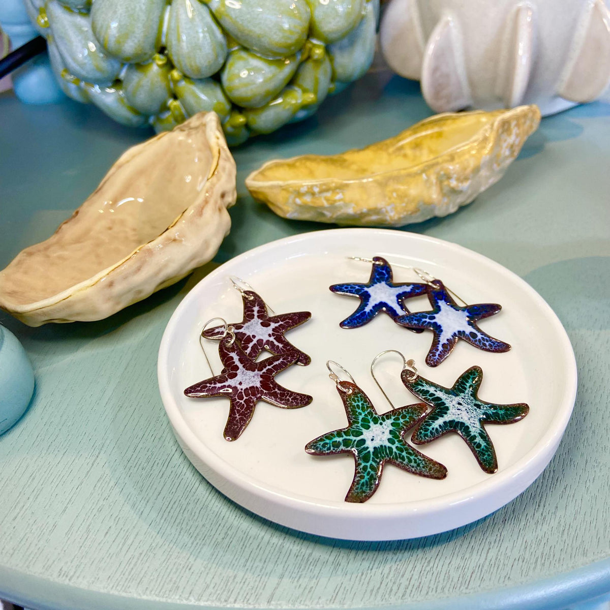 Earrings - Starfish - Enamel