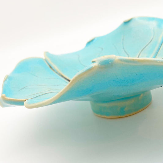 Ceramic Wall Art - Atlantis Aqua Flower - Small