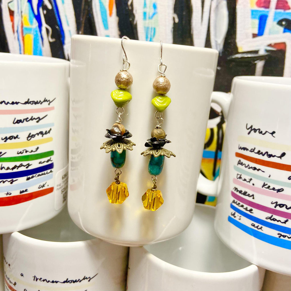 Earrings - Beaded Originals - Golden Drop