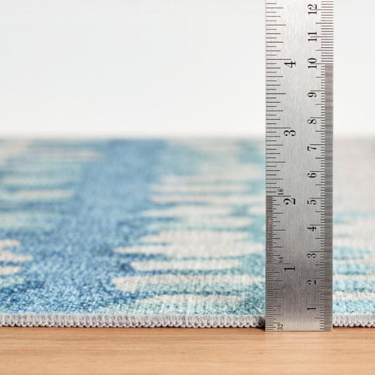 Rug - Machine Washable - Paint Chip Blue