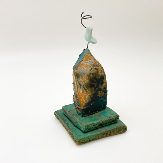 Art - House with Bird on Roof - Ceramic