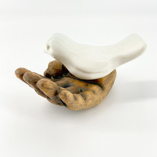 Sculpture - Bird on Hand (Small) - Ceramic