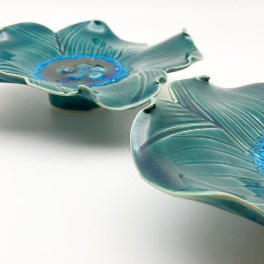 Ceramic Wall Art - Peacock Flower - Small