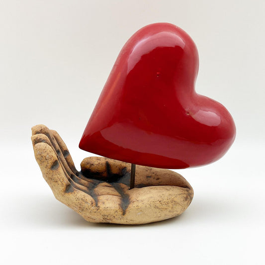 Sculpture - Hand & Heart - Ceramic (Jumbo)