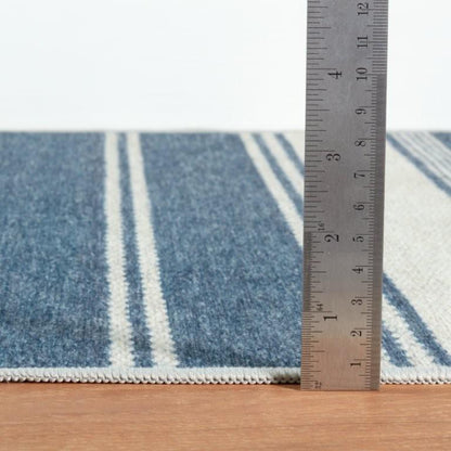Rug - Machine Washable - Bowman Stripe Blue