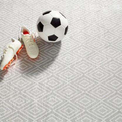 Rug - Machine Washable - Diamond Platinum/White