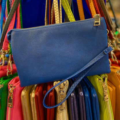 4 in 1 Handbag - Crossbody/Clutch/Wristlet - Royal Blue