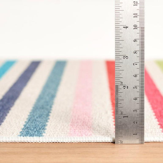 Rug - Machine Washable - Rainbow Stripe Multi