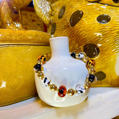 Bracelet - Glass Pearl & Gold Plate - Animal