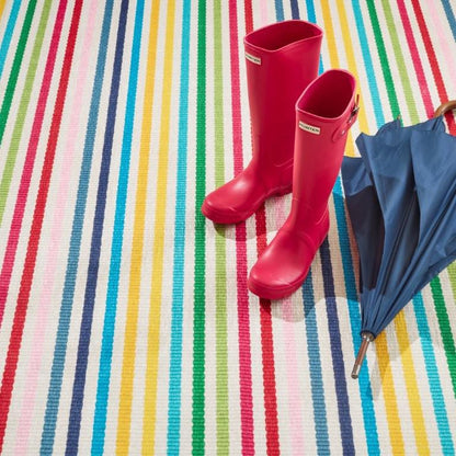 Rug - Machine Washable - Rainbow Stripe Multi