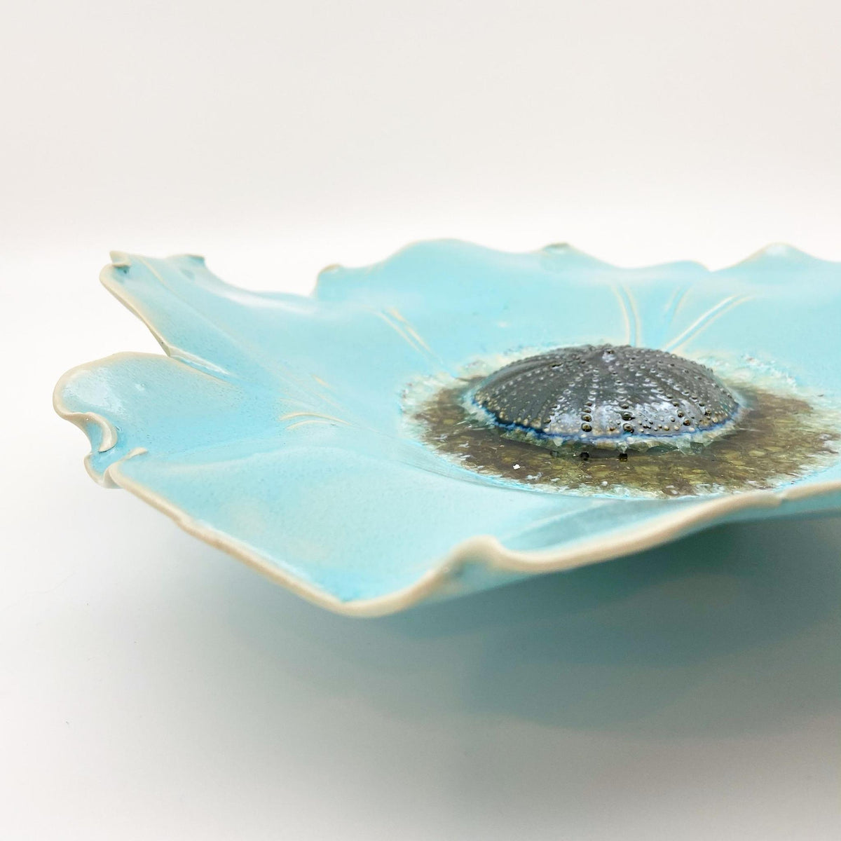Ceramic Wall Art - Atlantis Aqua Flower - Medium