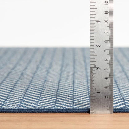 Rug - Machine Washable - Herringbone Navy