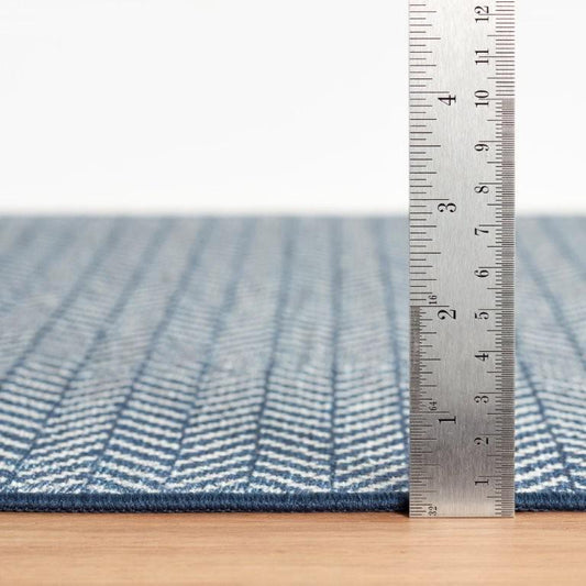 Rug - Machine Washable - Herringbone Navy