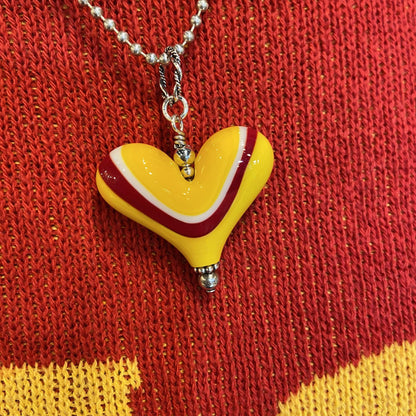 Pendant -  Chiefs Landscape Heart - Glass & Gold Fill