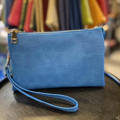4 in 1 Handbag - Crossbody/Clutch/Wristlet - Electric Blue