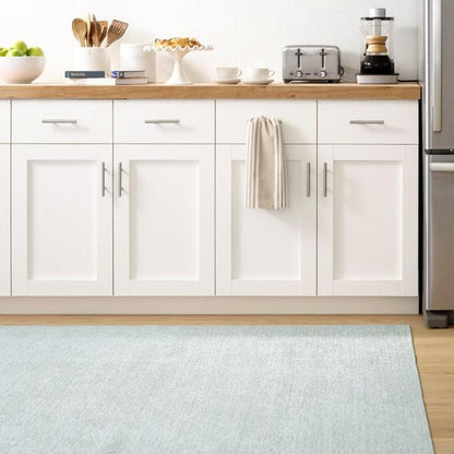Rug - Machine Washable - Herringbone Swedish Blue