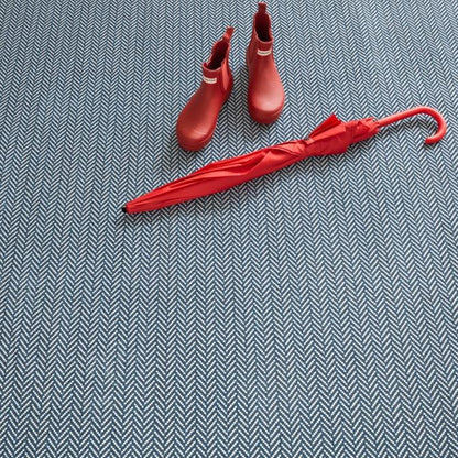 Rug - Machine Washable - Herringbone Navy