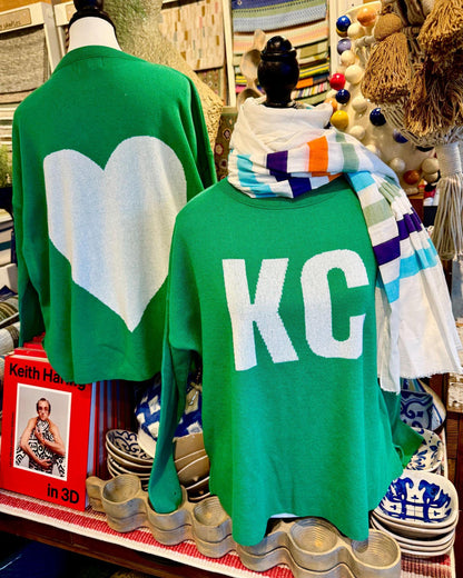 Sweater - KC/Heart (Kelly Green + White) - Exclusive