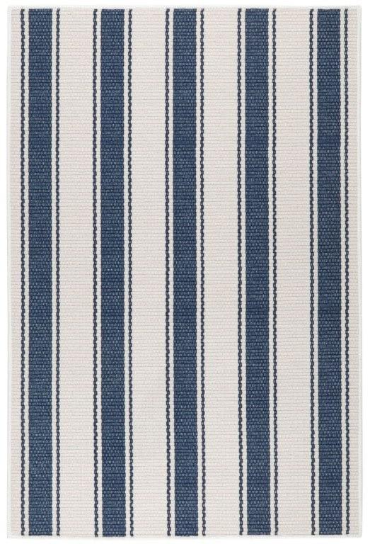 Rug - Machine Washable - Blue Awning Stripe