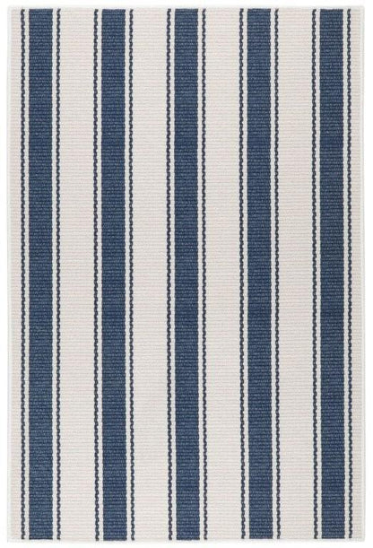 Rug - Machine Washable - Blue Awning Stripe