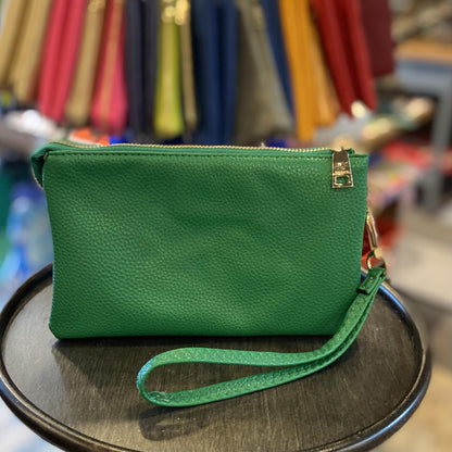 4 in 1 Handbag - Crossbody/Clutch/Wristlet - Emerald