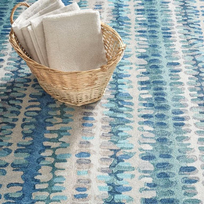 Rug - Machine Washable - Paint Chip Blue