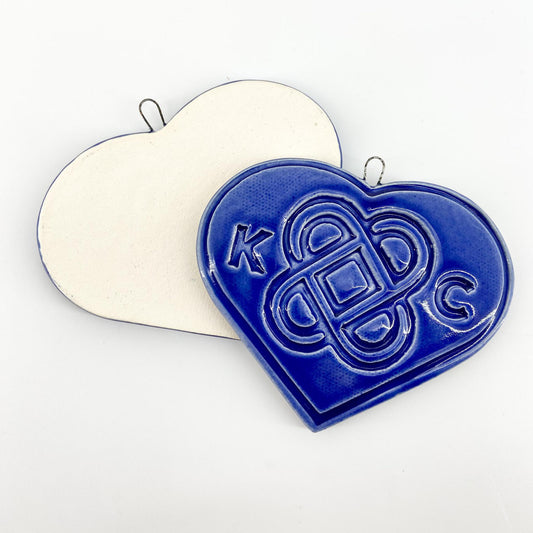 Decoration/Ornament - KC "Interlocking Hearts" Heart  - Blue