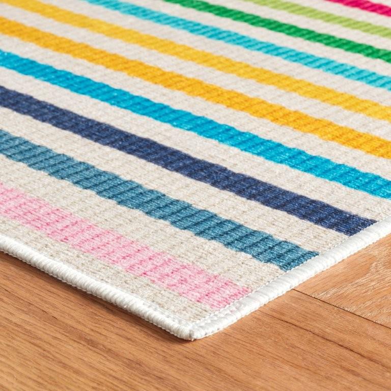 Rug - Machine Washable - Rainbow Stripe Multi