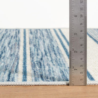 Rug - Machine Washable - Ellington Stripe Blue