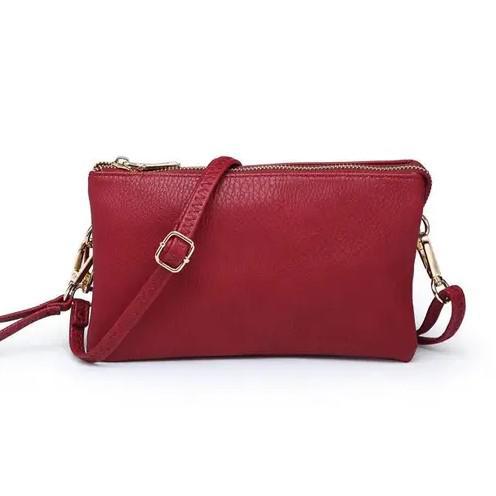 4 in 1 Handbag - Crossbody/Clutch/Wristlet - Wine