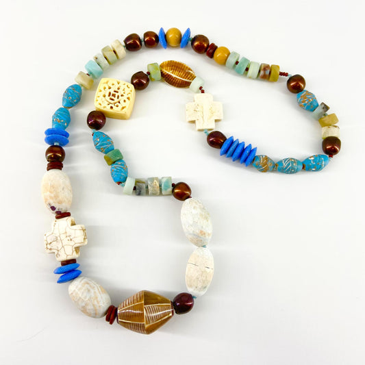 Necklace - Carved Bone Medallion