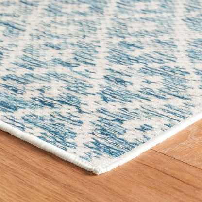Rug - Machine Washable - Melange Diamond Blue
