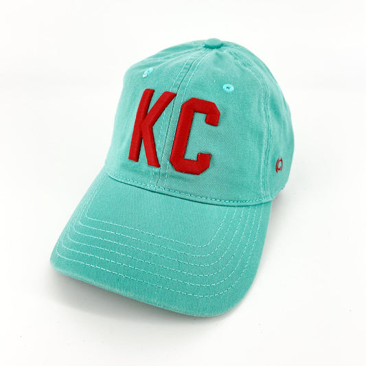 Ballcap - KC - Turquoise With Red KC