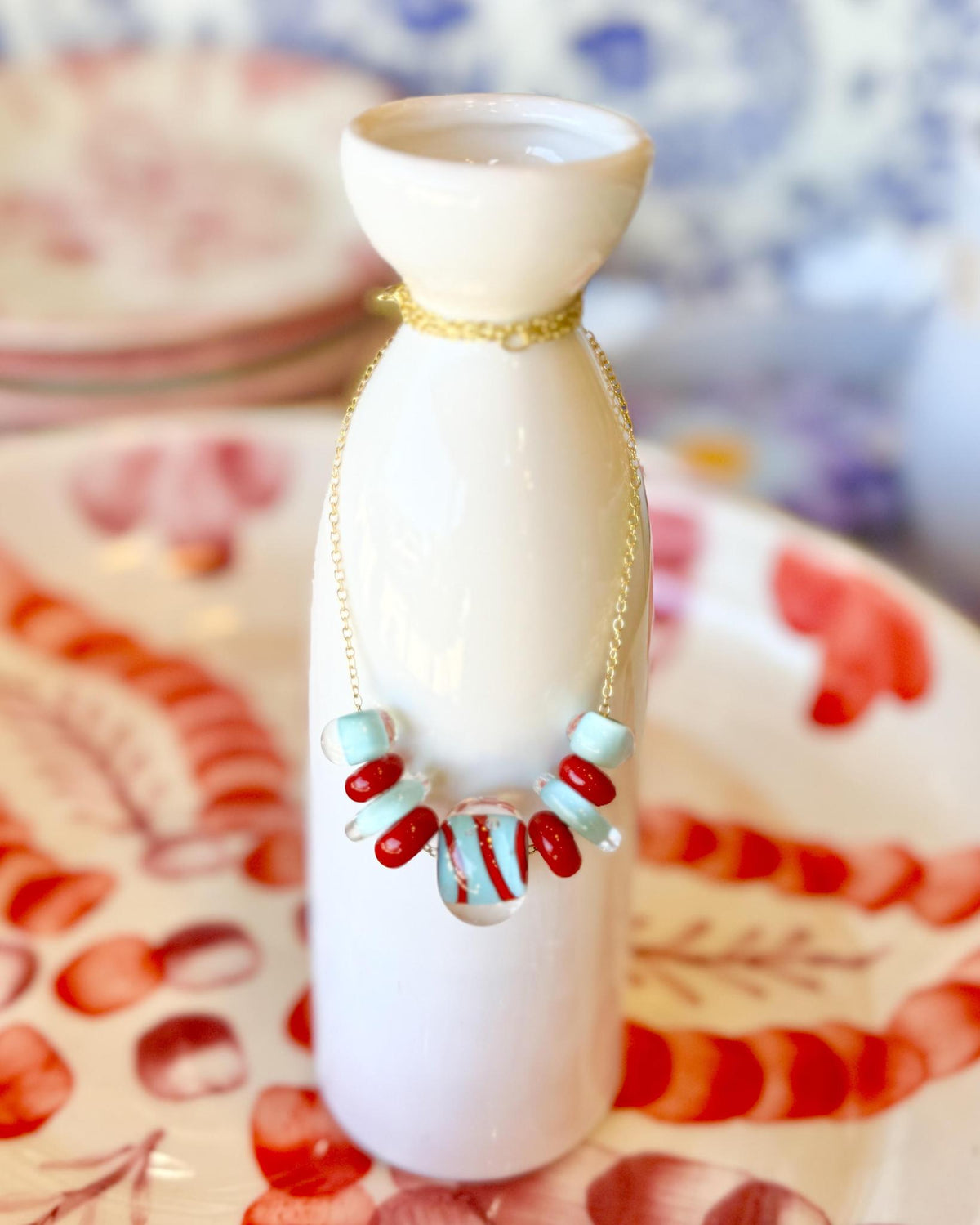 “Statement” Lifesaver Glass Bead Necklaces

The “Statement” necklaces are the most dramatic expression of our playful Lifesaver Series. Each one features an especially large, intricately designed key element bead that serves as the centerpiece of the necklace. These impressive focal beads are even more substantial and detailed than the “Fancy” beads, creating a bold presence while still maintaining the joyful spirit of the collection.

The graduated sizes and varied shapes of the surrounding Lifesaver beads