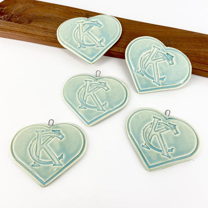 Decoration/Ornament - KC Logo Heart  - Aqua