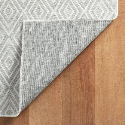 Rug - Machine Washable - Diamond Platinum/White