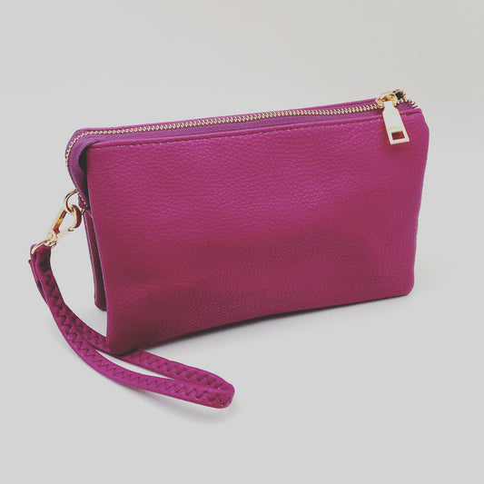 4 in 1 Handbag - Crossbody/Clutch/Wristlet - Purple