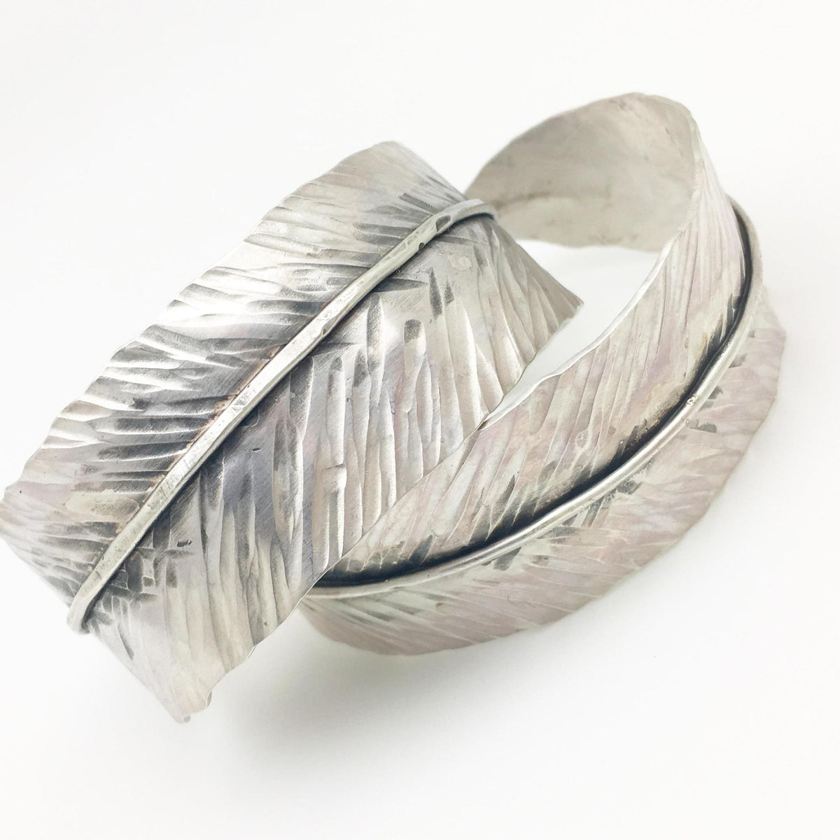Bracelet - Sterling "Feather" Cuff - Handmade