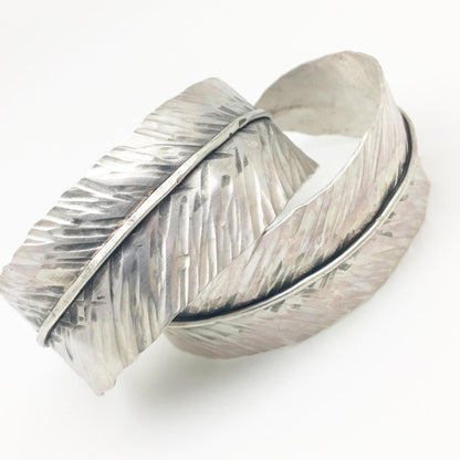 Bracelet - Sterling "Feather" Cuff - Handmade