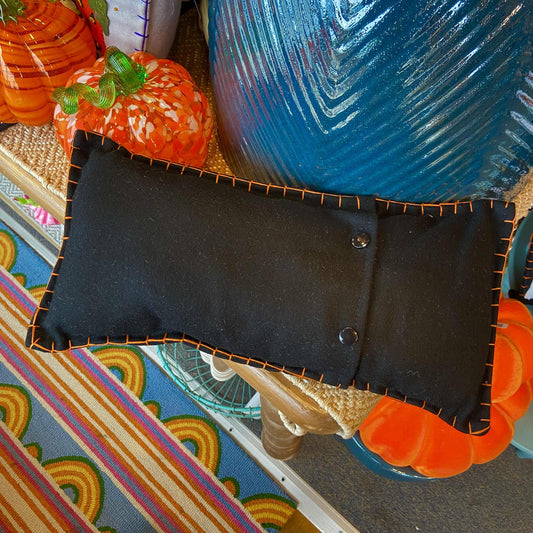 Back of Halloween pillow detail.