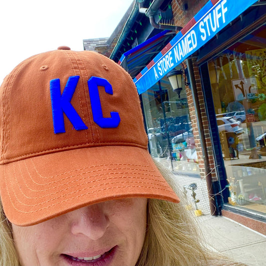 Ballcap - KC - Burnt Orange with Blue KC