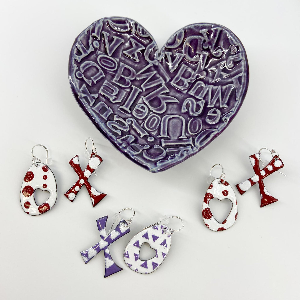 Earrings  - X and O - Enamel
